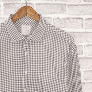 BILLY REID Men's Standard Cut Button up Shirt in Gray Gingham cotton size XL